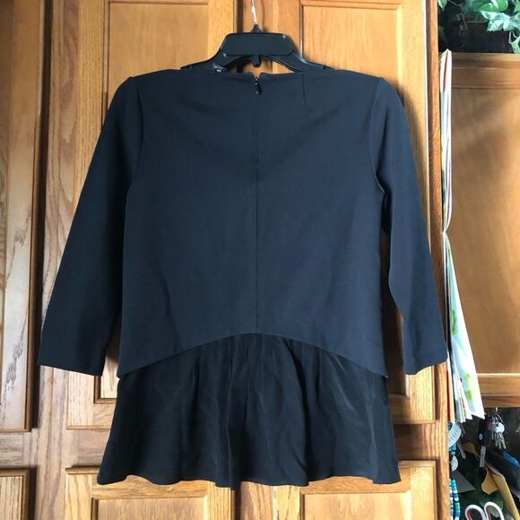 Club Monaco Scoop Neck Ruffle Silk Hem Blouse - S - Picture 7 of 12